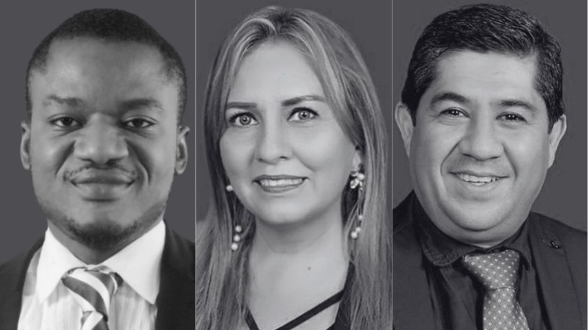 Olayinka Alao, Scarlet Menacho Eyzaguirre e Miguel Mardonez são os novos advogados da banca /Divulgação