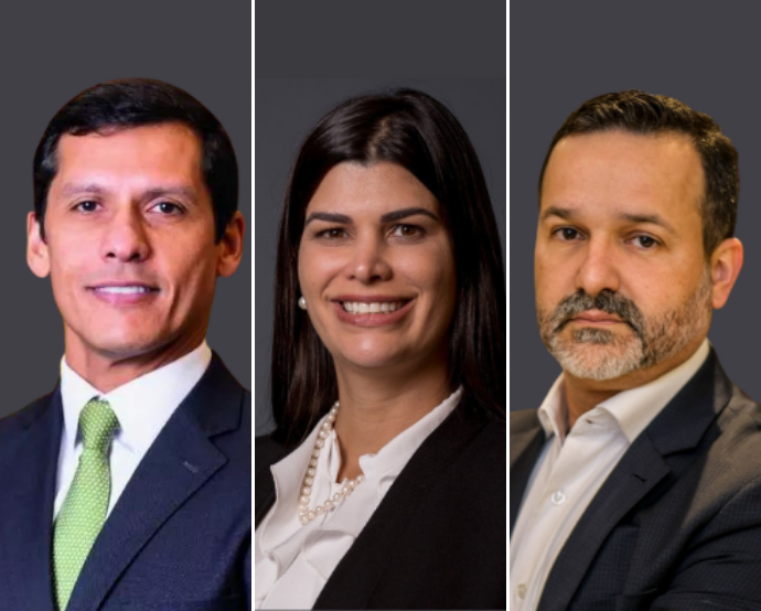 Rodrigo Amaral, do Felsberg, Mariana Freire, do Madrona, e Ricardo Fernandes, do Elias Fernandes/Divulgação