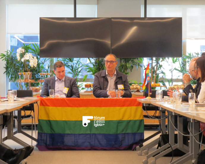 Tito Andrade, managing partner do Machado Meyer, e Reinaldo Bulgarelli, secretário executivo do Fórum./Foto: Fórum de Empresas e Direitos LGBTI+