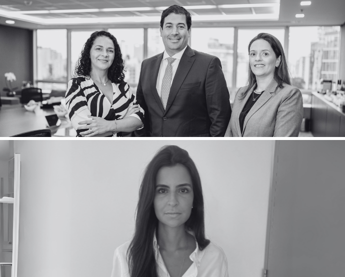Ricardo Aprigliano, Christiane Siqueira e Maria Aparecida Gonçalves, do Demarest, e Lygia Dias Ferreira, do BVZ Advogados./Divulgação