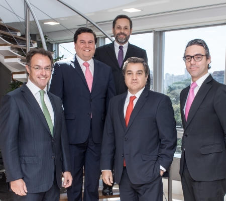 Celso Xavier, José Diaz, Douglas Mota, Paulo Rocha (gravata vermelha) e Marcelo Inglez
