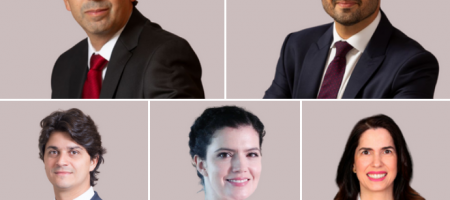 Felipe Camara, Julio Neves, Paulo Bardella, Luísa Torelly e Fernanda Secco são os novos sócios dos escritórios/Divulgação