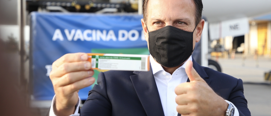Doria anunciou a vacinação em SP contra a Covid-19 em 25 de janeiro de 2021/ Governo do Estado de S. Paulo